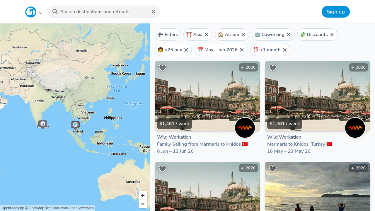 Best 1 month and under small Digital Nomad Retreats in Asia with ...