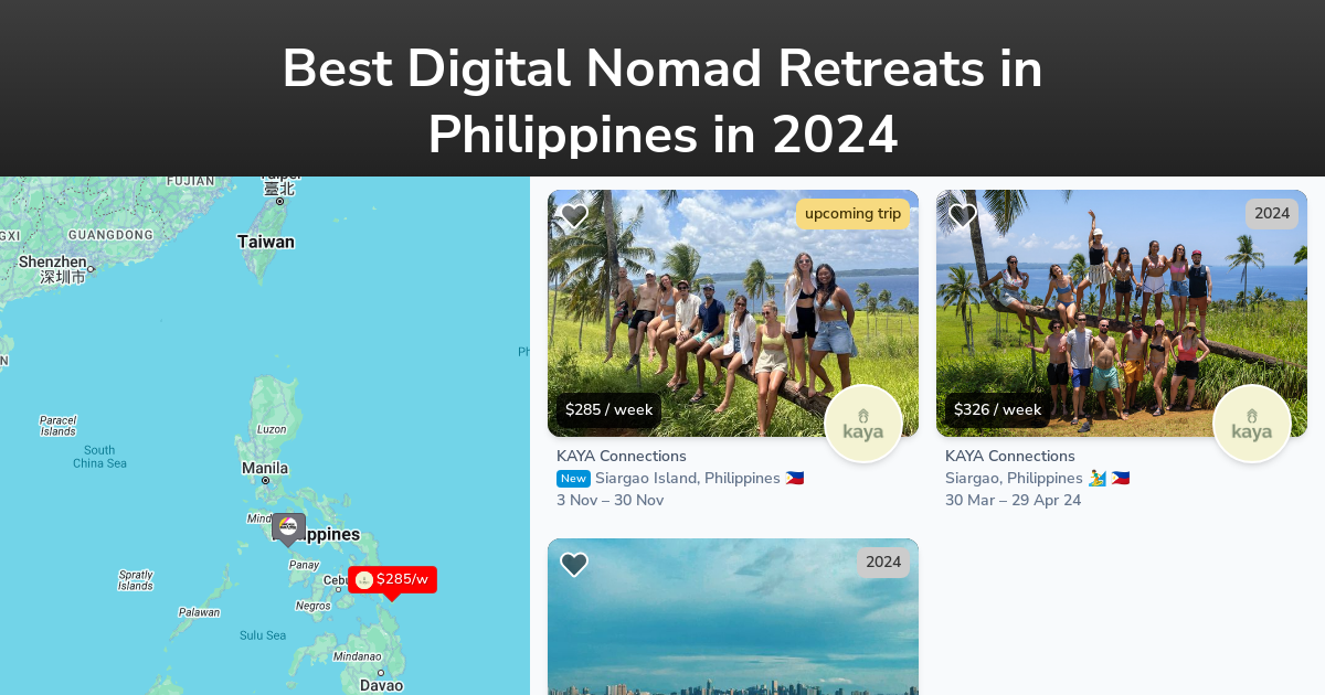 Best Digital Nomad Retreats in Philippines in 2024